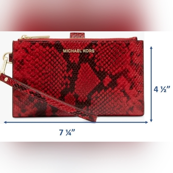 Michael Kors Leather Double Zip Wristlet Wallet - Picture 5 of 5